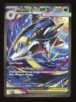 2025 Pokemon Mega Evolution Phantasmal Flames Mega Sharpedo ex Secret #127/094 - Image 1