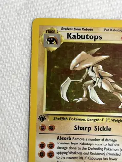 1999 Pokemon Fossil Kabutops 1st Edition Holo 9/62 Free Shipping - Image 3