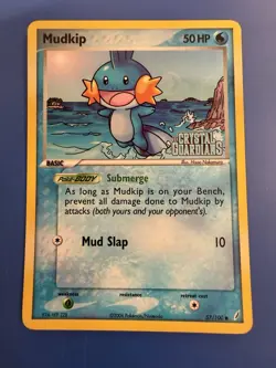 Pokemon 2006 EX Crystal Guardians Mudkip #57/100 Reverse Holo Common - Image 1
