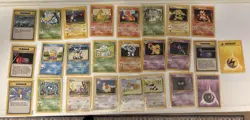 Pokemon Base Set Unlimited 25 Card Lot Great Condition Overall - All 3 starters - Image 1