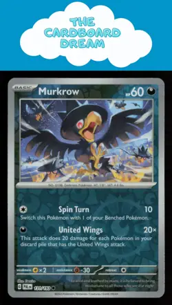 Murkrow SV02: Paldea Evolved #131/193 Reverse Holo Common Pokemon Card - Image 1