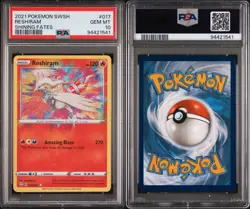 2021 POKEMON SWORD & SHIELD SHINING FATES #017 RESHIRAM PSA 10 - Image 3