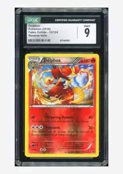 Pokemon CGC 9 Delphox Reverse Holo 2016 13/124 Fates Collide English - Image 1
