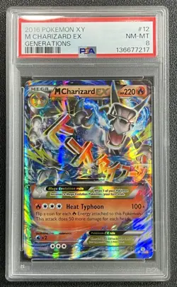 MEGA CHARIZARD PSA 8 2016 POKEMON GENERATIONS XY #12/83 HOLO 7217 - Image 1