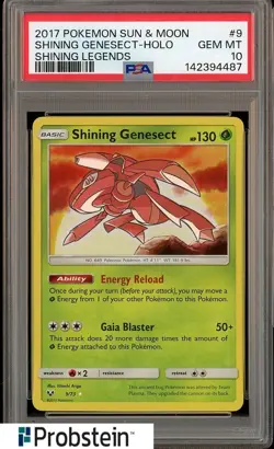 2017 Pokemon Sun & Moon Shining Legends #9 Shining Genesect - Holo PSA 10 - Image 1
