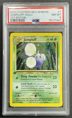 JUMPLUFF PSA 8 2000 POKEMON NEO GENESIS 1ST EDITION #7/111 HOLO 7447 - Image 1