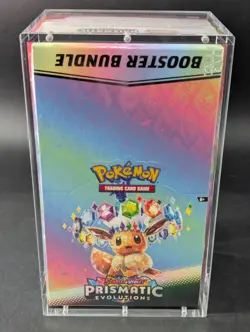 Pokemon SV8.5 Prismatic Evolutions Sealed Booster Bundle Display Case W/Acrylic - Image 1