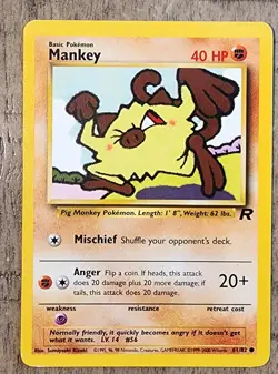 Mankey 61/82 Team Rocket 2000 Pokemon WotC - Image 1