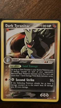Pokemon TCG Dark Tyranitar EX Team Rocket Returns Rare 120 HP 2004 20/109 - Image 1