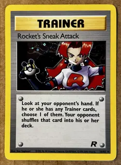 Pokemon TCG Rocket's Sneak Attack Trainer Holo Rare 16/82 Team Rocket (NM) Swirl - Image 1