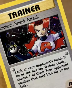 Pokemon TCG Rocket's Sneak Attack Trainer Holo Rare 16/82 Team Rocket (NM) Swirl - Image 2