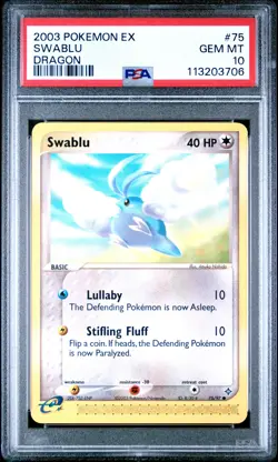 2003 POKEMON EX DRAGON #75 SWABLU PSA 10 - Image 1