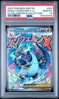 2025 POKEMON MEP ULTRA-PREMIUM COLLECTION #023 MEGA CHARIZARD X EX PSA 10 443 - Image 1