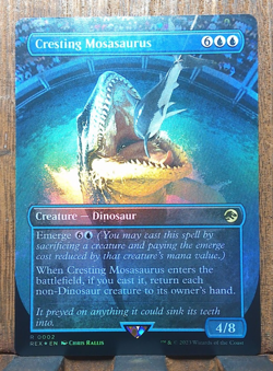 MTG Cresting Mosasaurus ( FOIL Borderless ) Universes Beyond: Jurassic World NM - Image 1
