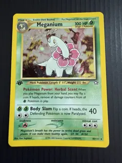 Pokemon Meganium 10/111 Neo Genesis 1st Edition Holo Rare UNPLAYED - Image 1