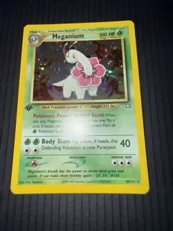 Pokemon Meganium 10/111 Neo Genesis 1st Edition Holo Rare UNPLAYED - Image 2