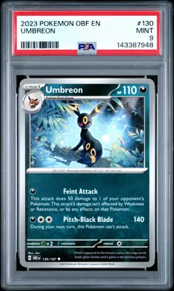 2023 POKEMON OBF EN-OBSIDIAN FLAMES #130 UMBREON PSA 9 - Image 1