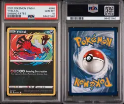 2021 POKEMON SWORD & SHIELD SHINING FATES #046 YVELTAL PSA 10 - Image 3