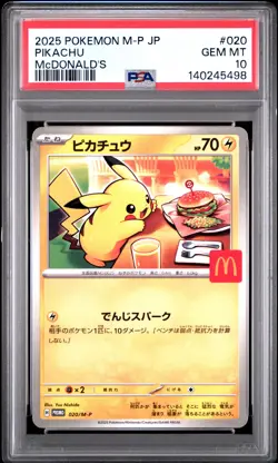2025 POKEMON JAPANESE M-P PROMO MCDONALD'S #020 PIKACHU PSA 10 - Image 1