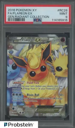 2016 Pokemon XY Generations Radiant Collection #RC28 FA Flareon EX PSA 9 MINT - Image 1