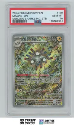 2024 Pokemon Center Scarlet & Violet Surging Sparks ETB Magneton PSA 10 #159 - Image 1