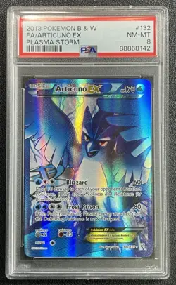 ARTICUNO EX PSA 8 2013 POKEMON BLACK & WHITE PLASMA STORM #132/135 FULL ART 8142 - Image 1
