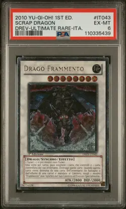 2010 YU-GI-OH! DREV-ULTIMATE RARE Italian SCRAP DRAGON PSA 6 EX-MT - Image 1