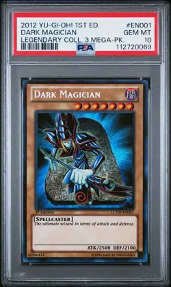 2012 YU-GI-OH! LEGEND COLL 3 MEGA-PACK 1ST ED #EN001 DARK MAGICIAN PSA 10 - Image 1