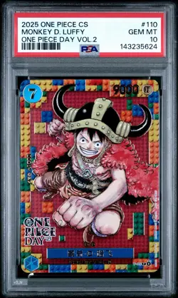 2025 One Piece Monkey D. Luffy #P-110 One Piece Day Promo CS PSA 10 Gem Mint - Image 1