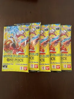 One Piece Adventure On Kami’s Island OP-15 & EB-04 5 Booster Packs Lot English A - Image 1
