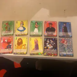 Weiss Schwarz CCG TCG Disney 10 Card Lot With R Foil Japanese Cards - Image 1