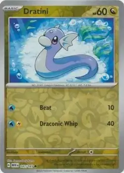 Dratini 147/165 Reverse Common 151 English Pokemon Cards - Image 1