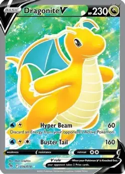 Dragonite V 076/078 Holo Ultra Rare V Pokemon GO Pokemon Cards - Image 1