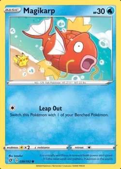 Magikarp Pokemon TCG Card 039/192 Damaged - Image 1