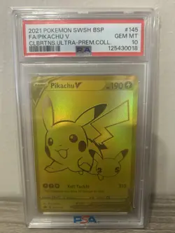 Pokemon Pikachu V SWSH145 SWSH: Sword & Shield Promo Cards Holo PSA 10! - Image 1