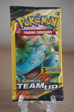 7.88g Pokemon TCG Team Up Mini Booster Pack 3 Card Celebi Venusaur Art Sealed - Image 2