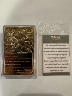 1999 Pokemon 23K Gold Plated Charizard Trading Card with Certificate and Case - Image 2