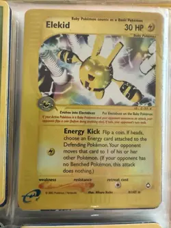 Pokemon Elekid 9/147 Aquapolis Rare Reverse Holo 2002 English TCG Card - Image 1