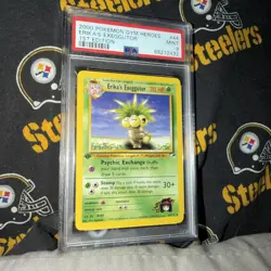 2000 Pokemon Gym Heroes 1st Edition Erika's Exeggutor 44/132 PSA 9 Mint - Image 1