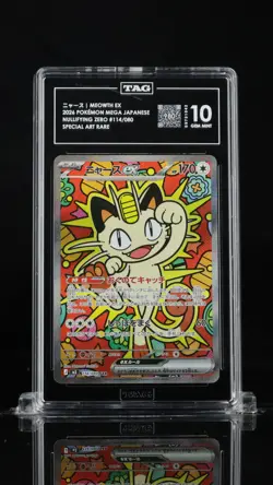Meowth ex #114/080 SAR Pokemon Nullifying Zero Japanese TAG 10 Gem Mint (980) 1a - Image 1
