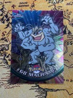 Pokemon 2000 Topps Chrome Pokemon Series 1 #68 Machamp Pokemon T.V. NM - Image 1