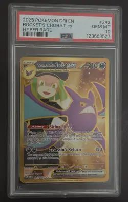 ROCKET'S CROBAT EX 2025 POKEMON DRI EN-DESTINED RIVALS HYPER RARE PSA 10 - Image 1