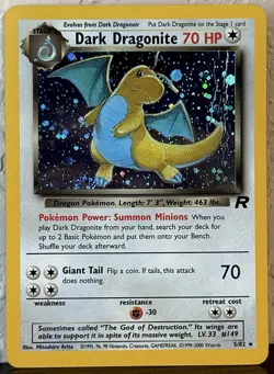🌀Swirl🌀 Pokemon Dark Dragonite 5/82 Team Rocket Holo Unlimited English MP - Image 1