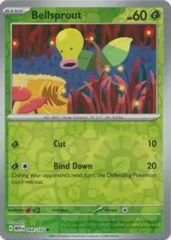 Bellsprout 069/165 Reverse Common 151 English Pokemon Cards - Image 1