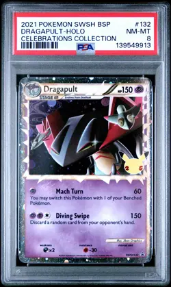 Dragapult Holo SWSH132 Celebrations Collection Pokemon PSA 8 *913 - Image 1