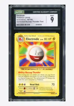 Pokemon CGC 9 Electrode (Corrected Text) 2016 40/108 Evolutions English - Image 1