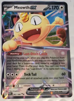 Pokemon Meowth ex 062/088 Me03: Perfect Order Double Rare Holo - Image 1