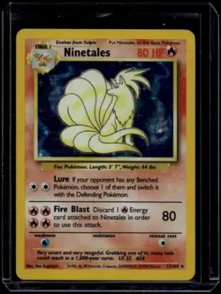 Pokemon TCG Ninetales 12/102 Base Set Holo Rare MP - Image 1