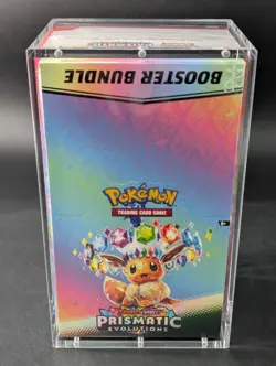 Pokemon SV8.5 Prismatic Evolutions Sealed Booster Bundle Display Case W/Acrylic - Image 1