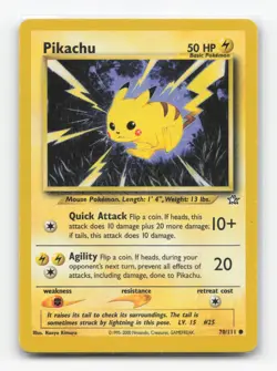 Pokemon TCG - Pikachu 70/111 Moderately Played Common Neo Genesis Unlimited - Image 1